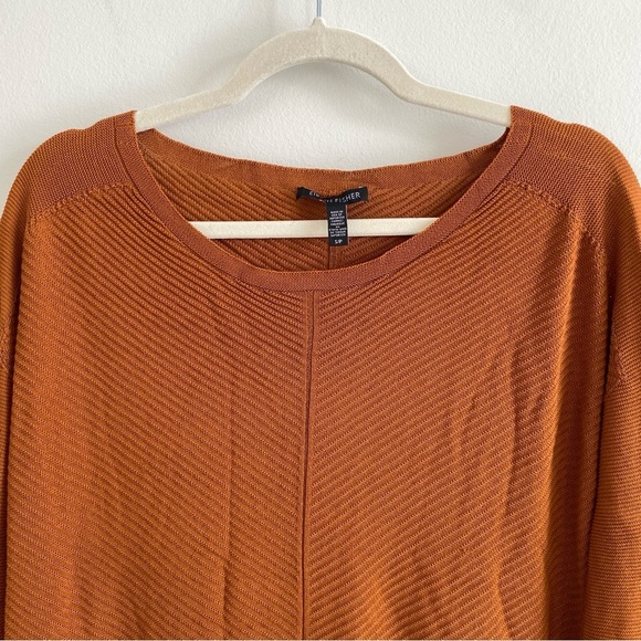 EILEEN FISHER Oversized Rust Orange Scoop Neck Sweater Dress Size S - Picture 4 of 12